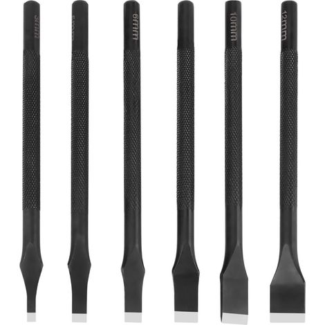 Outil japonais noir fendu à pointe plate droite pour la découpe du cuir et le bricolage (1/5)