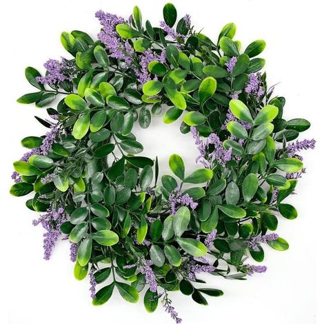 BelleRise - Couronne artificielle, guirlande de porte d'entrée, panneau de bienvenue, décoration de couronne, couronne de fleurs artificielles (1/5)