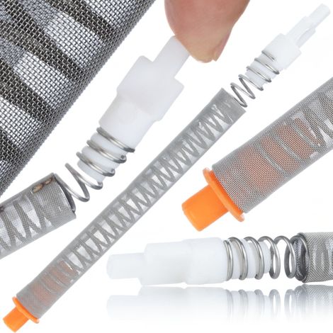 Filtro a Rete 100 Mesh con Molla – Compatibile con Pistole Graco FTX, Contractor, XTR  Metallo e Plastica, 110x9mm  Per Verniciatura