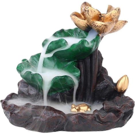 Brûleur d'encens à reflux en forme de cascade de montagne, ornement de table, porte-encens multifonctionnel fait main pour le yoga et la méditation, élégant-10cmx6cmx8.5cm