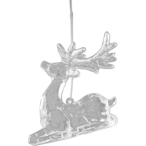 Weihnachtsanhänger aus transparentem Acryl, Rentier, Schneemann, Schneeflocke, Hängedekoration (1/5)
