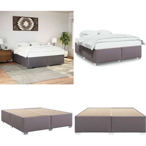 vidaXL Cadre de lit sans matelas gris 180x200 cm similicuir (1/5)