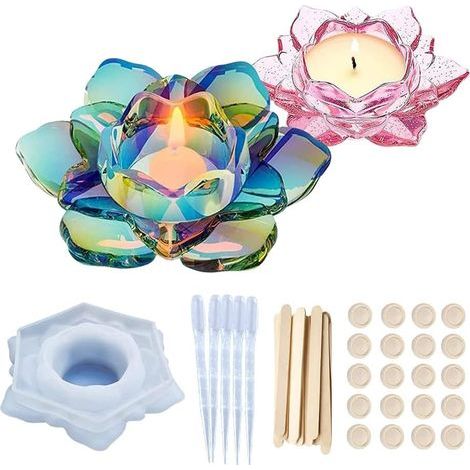 Silicone resin casting molds for lotus flowers and candle holders, Fai-da-Te flower-shaped storage box (1/5)
