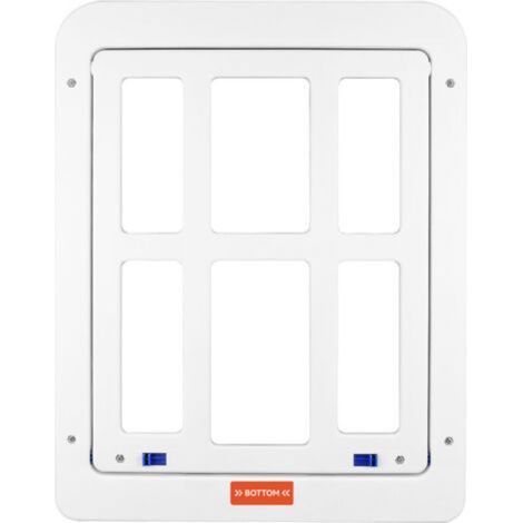 Sportello per cani e gatti, porta magnetica per animali domestici, facile installazione, con zanzariera integrata (34 cm x 44 cm) bianco