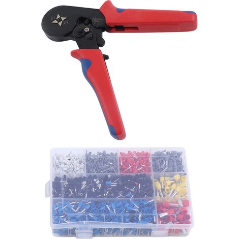 Kit d'outils pour bornes pressées à froid de 1800 pièces, pinces à sertir en cuivre/PVC/acier au carbone, adapté aux câbles de 0,25 à 10 mm² (1/5)