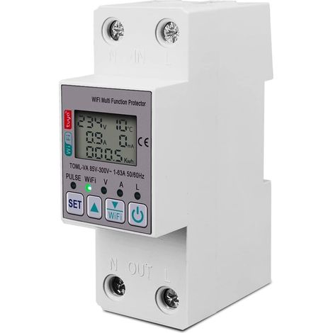 Moniteur d'énergie domestique intelligent 63A Smartlife WIFI compteur d'énergie Kwh compteur minuterie avec courant de tension et Protection contre les fuites TUYA Moniteur d'électricité en temps réel (1/5)