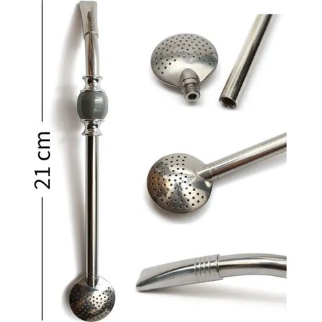Bombilla Bomba - longitud 21 cm (gris)