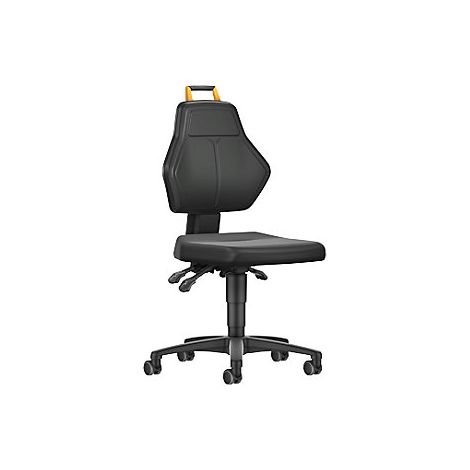 Silla giratoria de trabajo negra con ruedas tapizado de (1/5)
