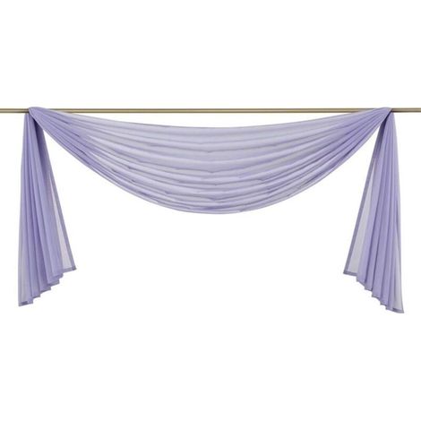 Lot de 1 rideau transversal en voile transparent pour chambre à coucher salon mariage, lilas, 140300cm-Ensoleillé