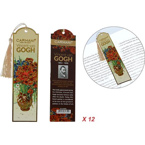 12 Lesezeichen zum Buch „Van Goghs Mohnblumen in einer Vase“ – Geschenk für Mama (1/4)