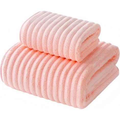 Toallas - Juego de 2 piezas - Incluye toalla de mano (34 x 74 cm) y toalla de baño (70 x 140 cm) - tipo pareo - Suaves y muy absorbentes - Para ducha - piscina - gimnasio (1/5)