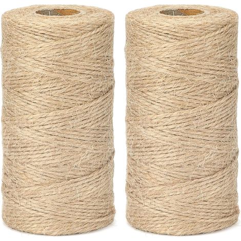1 - Ficelle De Jute - Corde Naturelle - Liaison Plantes Et Décoration DIY - Usage Jardin Et Arts Créatifs - Naturel - 200Mx1,5MM
