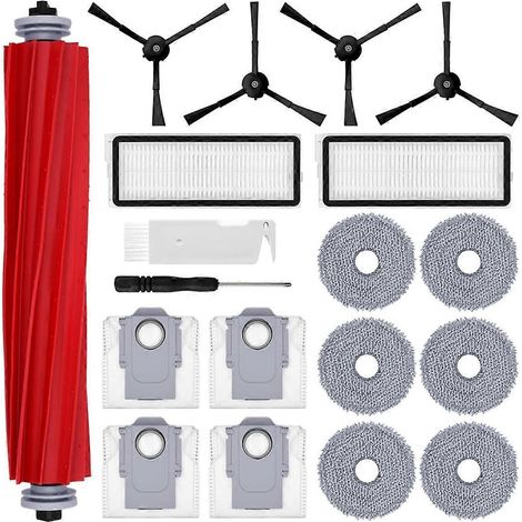 Pièces de rechange pour brosses latérales principales, filtres HEPA, sacs à poussière et lingettes de nettoyage Qrevo (1/5)