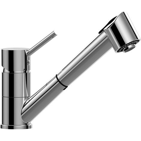 Miscelatore monocomando per lavello con doccetta estraibile Paffoni serie Birillo BI183CR-RED Cromato - Ottone (1/3)
