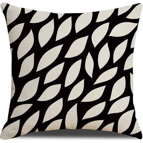 Housse De Coussin Extérieur - Imprimé Noir Et Blanc - Polyester Résistant À L'eau - Pour Canapé Jardin Lit Bureau - 1 Pièce (1/2)