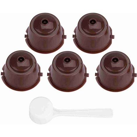 Filtro per capsule di caffè riutilizzabile in acciaio inossidabile PP 304 per uso alimentare, 5 pezzi (marrone) (1/3)