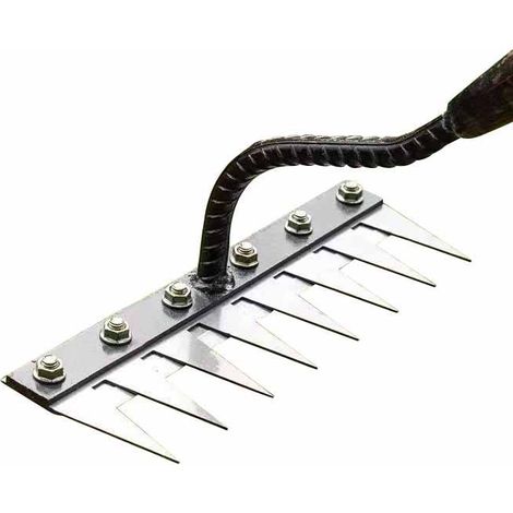Râteau en acier multifonctionnel renforcé - Dents pointues pour desserrer le sol, planter, désherber et creuser (1/5)