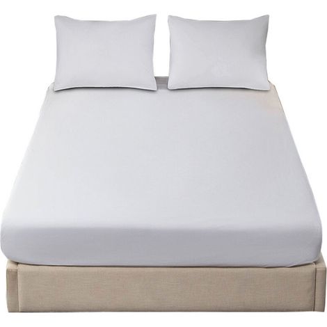 Housse de matelas blanche, 150 cm de large x 200 cm de long x 30 cm de haut. (1/3)