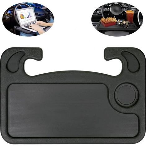 1 plateau fixable au volant, support téléphone portable et tablette, plateau repas voiture, pour conducteurs et passagers (1/4)