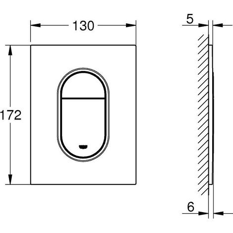 Grohe Arena Cosmopolitan S - Plaque de déclenchement, phantom black 37624KF0 (1/5)
