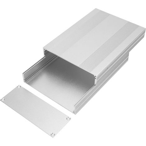 Silbernes Aluminiumgehäuse, 54 x 145 x 200 mm, geteiltes Aluminiumprofil, Gehäuse aus Aluminiumlegierung (1/5)