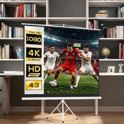 Écran de projection avec trépied 120 pouces 4K HD 4:3 réglable (1/5)