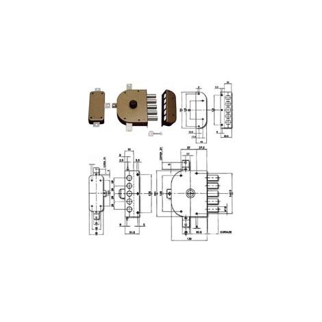 SERRATURA QUINTUPLICE DA APPLICARE SENZA SCROCCO A POMPA 3300  mm.60 DX (3300C02)    CR