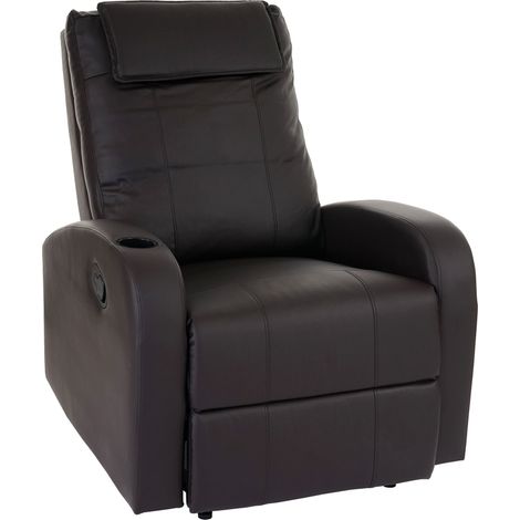 Fernsehsessel Brüssel, TV Sessel Relaxsessel Liegesessel, Kunstleder schwarz