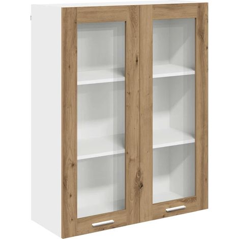 Armadio pensile moderno da interno grande spazio di archiviazione 80 x 31 x 100 cm in legno multistrato rovere artigianale 020053440