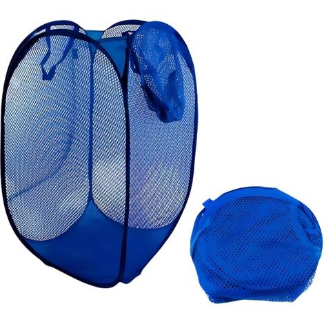 Cesto portabiancheria pieghevole di grande capacità - cesto in rete con manico - contenitore multifunzionale - 47 x 26 cm