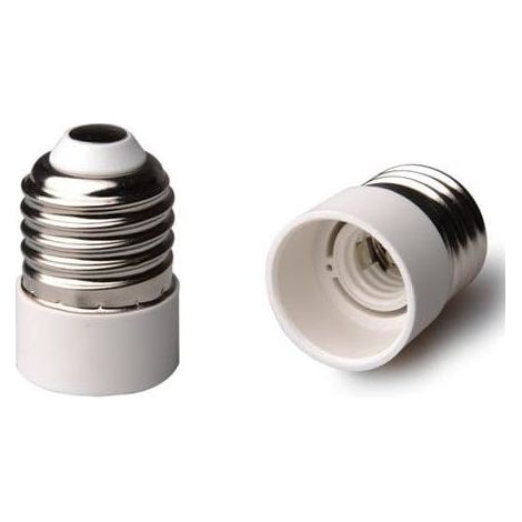 Lot de 2 adaptateurs de culot E27 vers E14 pour ampoule LED et basse consommation (1/5)