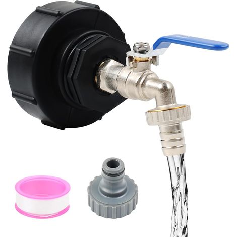 Robinet de sortie IBC, adaptateur de réservoir IBC S100 x 8, filetage grossier, pour réservoir d'eau Robinet de réservoir IBC, raccord de tuyau pour réservoir d'eau (1/5)