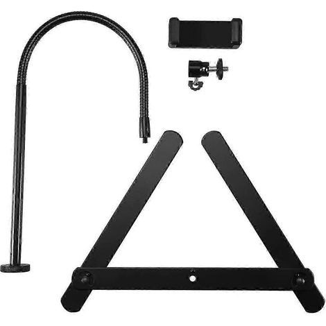 Trépied réglable avec support pour téléphone portable, support de téléphone suspendu, support de table pour l'enseignement en ligne et la diffusion en direct js (1/5)
