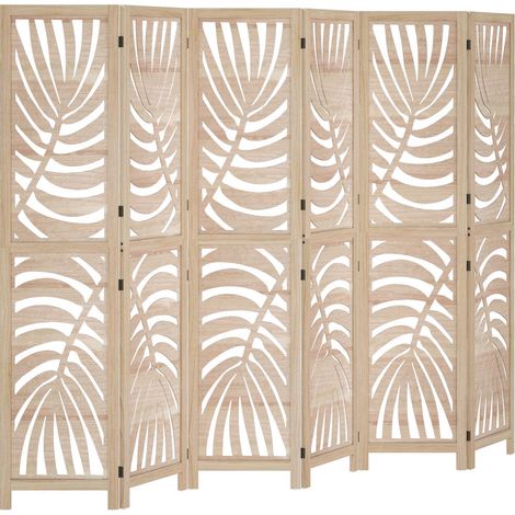 Pour préserver l'intimité, facile à déplacer : paravent intérieur en bois à 6 panneaux amovibles (1/5)