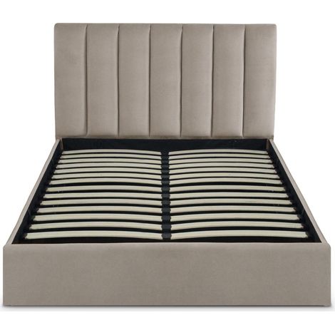 Lit Coffre Songe + Sommier Velours Taupe 140cm