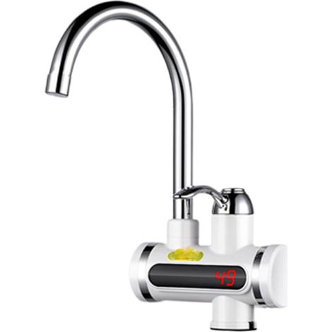Robinet D'eau Chaude Numérique avec Affichage LED pour Évier Cuisine, Mitigeur Blanc en Acier Inoxydable et Abs, Résistant à L'usure, Puissance Nominale 3000w Couleur Aléatoire (1/5)