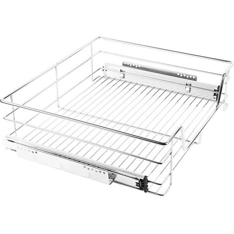 1 X Tiroir Panier de Rangement Télescopique d'Armoire de Cuisine de Salle de Bain Rail Inclus en Métal pour Placard 46 cm