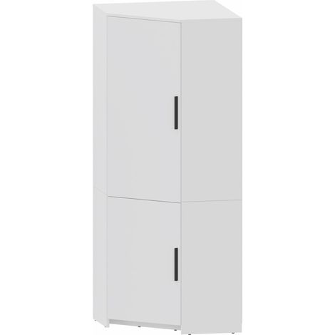 Armadio angolare ALTIVO 72x72 con ripiani bianchi e asta appendiabiti per camera da letto