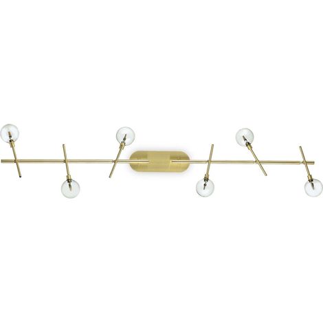 Ideal Lux Maracas - Plafonnier à 6 ampoules en laiton antique (1/2)