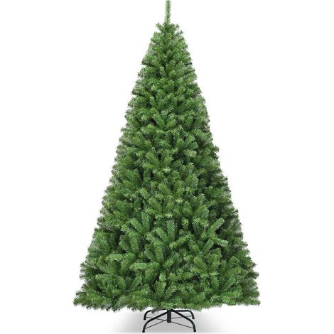 En PVC Vert 1346 Branches Sapin de Noël Artificiel 9 ft 270 cm avec Support Métal Stable Déco Intérieur (1/5)