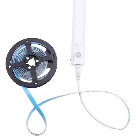 Ruban Lumineux à Détecteur de Mouvement - LED Rechargeable par USB - 1 M - Blanc Froid - Pour Armoire Étagère Couloir Escalier (1/5)