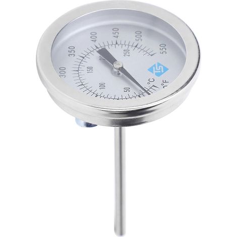 Edelstahl-Grillzeigerthermometer (50-550℉), Bimetall, 5/16UNC, Grillzubehör
