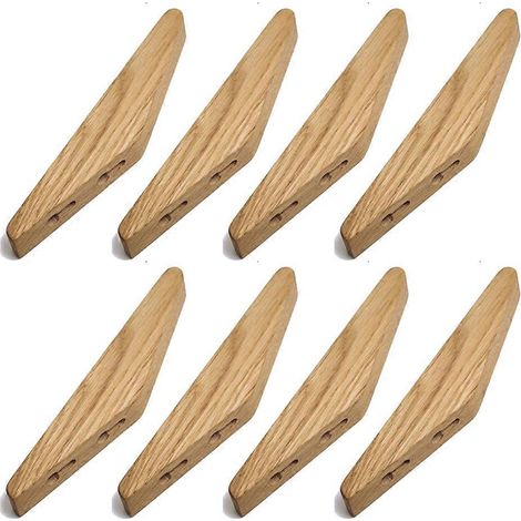 8-teiliges Wandgarderoben-Set aus Naturholz mit Kleiderhaken zur Wandmontage