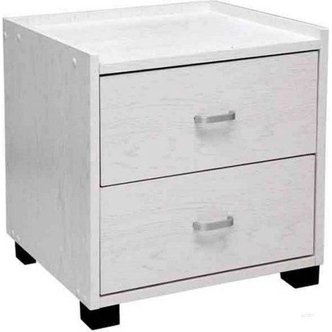 TrAdE Shop Traesio - Comodino Legno 2 Cassetti Mobile Moderno 44 X 43 X 40 Cm 715679 Camera Da Letto - (1/2)