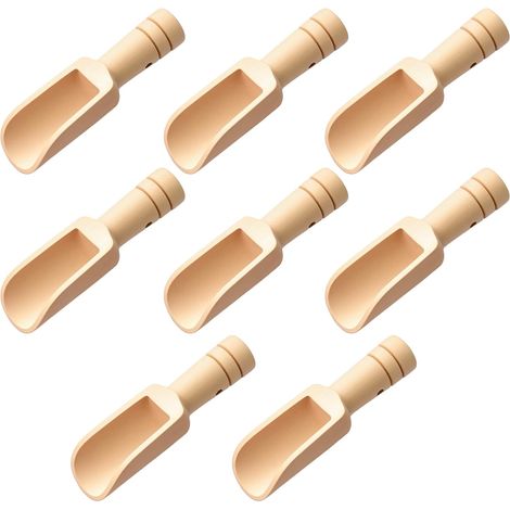 8 petites cuillères en bois, mini-pelles en bois, cuillères à sel de bain, mini-cuillères en bambou pour sel, café, épices, thé, 7,6 × 2,3 cm (1/5)