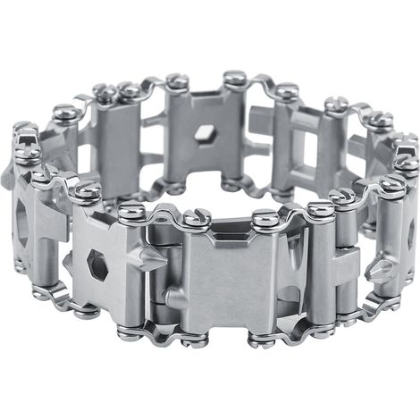 Bracelet Multifonction 29 en 1 Acier Inoxydable pour Survie et Camping (Blanc) (1/5)