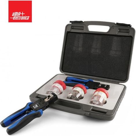 Kit valigetta pinza RJ45 con connettori