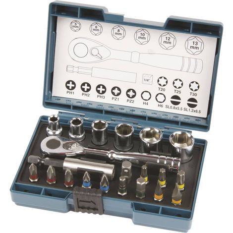 Makita Kit di chiavi a bussola 1/4 21 parti B-54081 (1/2)