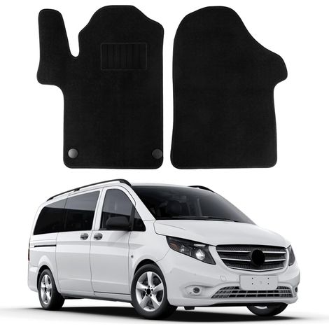 Tapis de Sol de Voiture Remplacement pour Mercedes-Benz Vito/V-Class W447 2014-2025, Tapis de Sol Haut de Gamme Siège Avant Tapis de Voiture Noirs Classiques Adaptés,- (1/5)