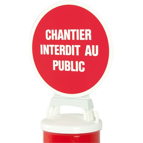 Panneau Chantier interdit au public + support pour balise modulable - 1090408 (1/2)